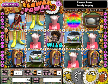 bingo cafe flower power 5 reel online slots game