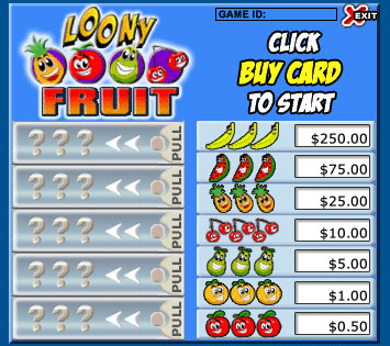 bingo cafe loony fruits pull tabs online instant win game