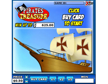 bingo cafe pirates treasure online instant win game